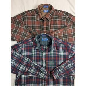 Pendleton Wool Plaid Flannel Shirt Men’s Size XL LONG Lot Of 2